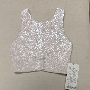 Lululemon Athletica White Speckled Crop Top